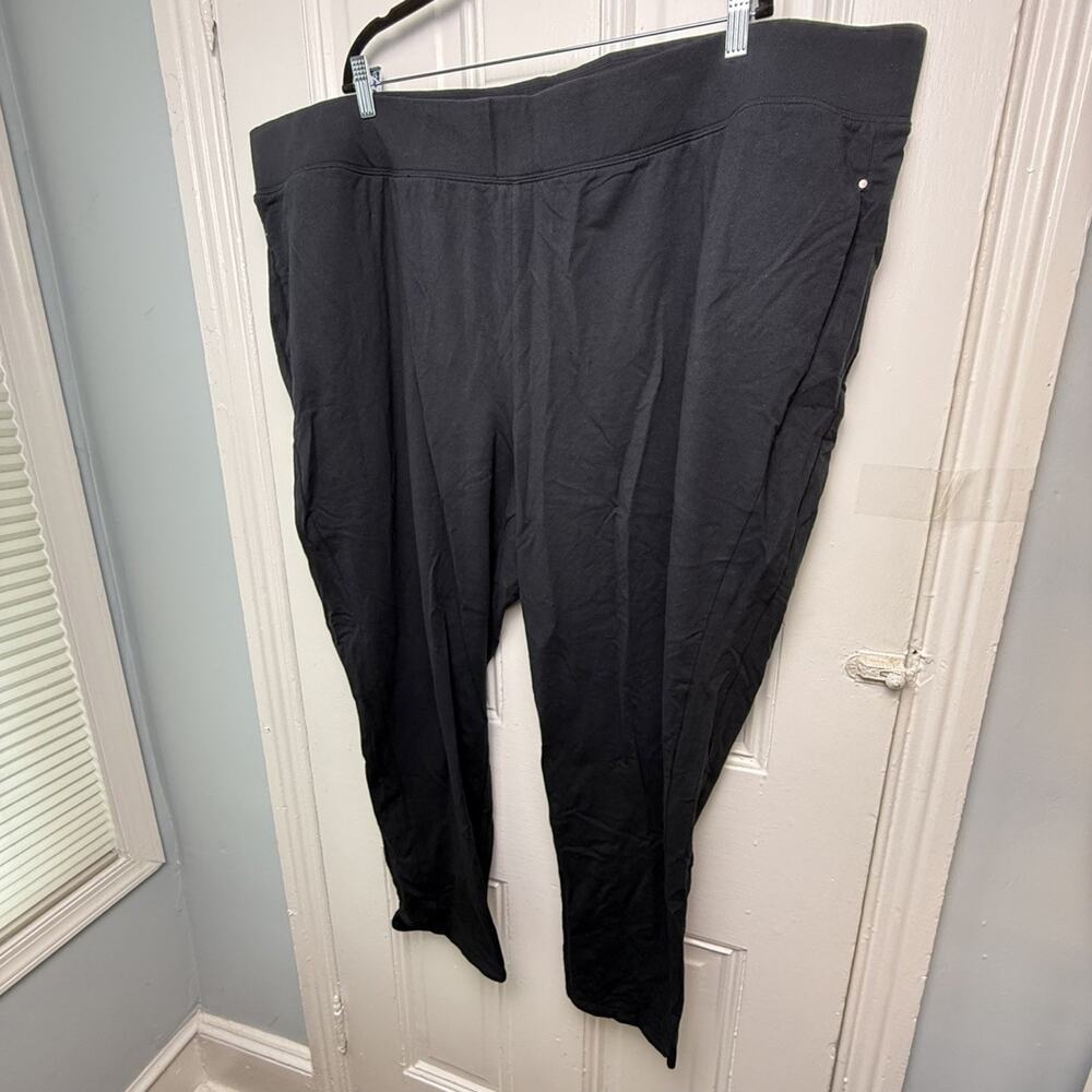Sport Savvy Women's French Terry Pants Full Length Dolphin Hem Black 4X NWOT